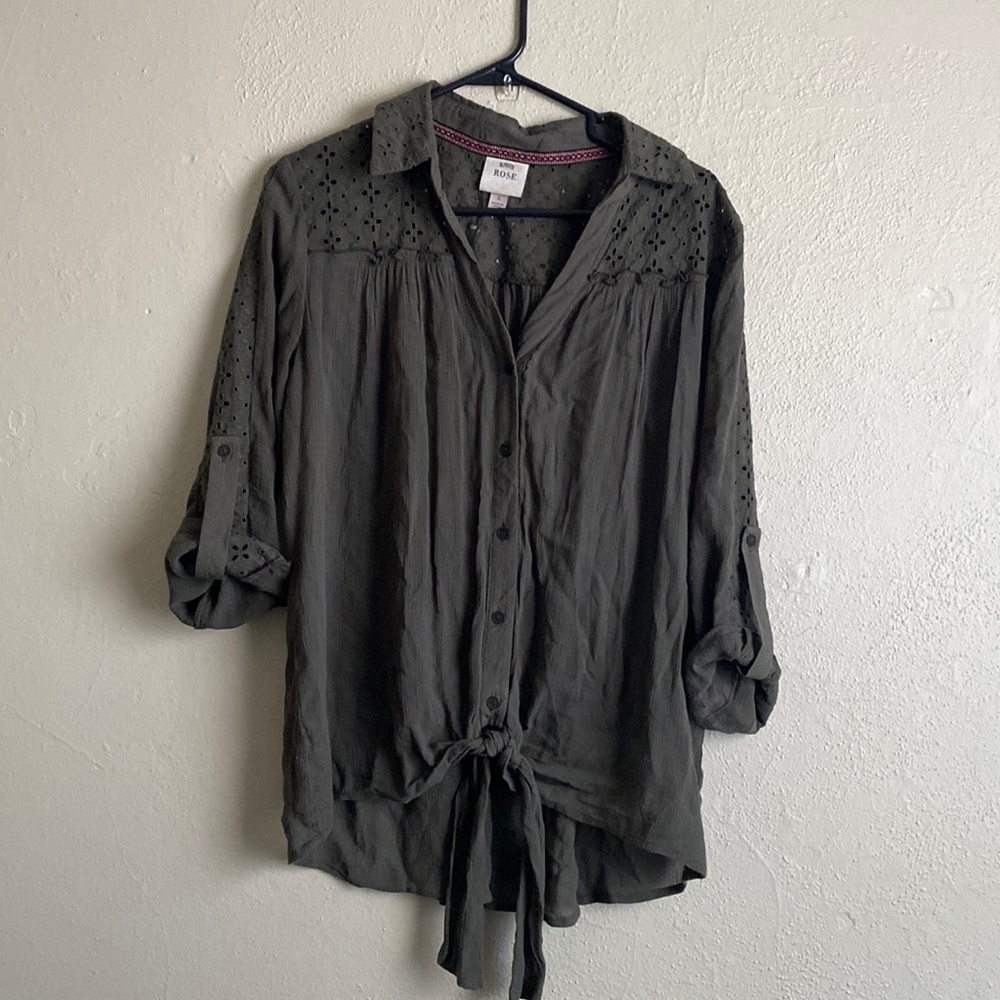 BOHO Dark Green Shirt
